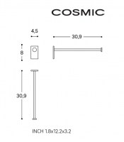MEDIDAS TOALLERO LAVABO PERPENDICULAR STICK COSMIC